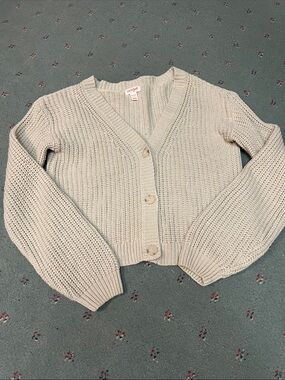Cat & Jack Cream Chunky Cropped Button-Up Cardigan